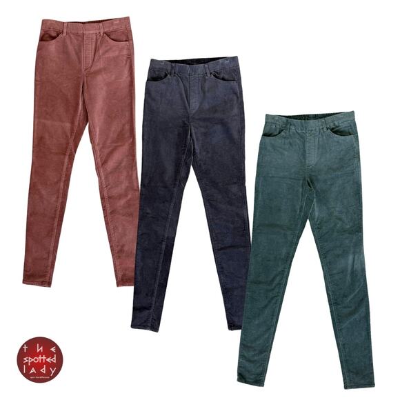 Bundle of 3 Pair Uniqlo Heattech Velour Corduroy Pants Size XS 24-25'' Waist - Picture 1 of 16